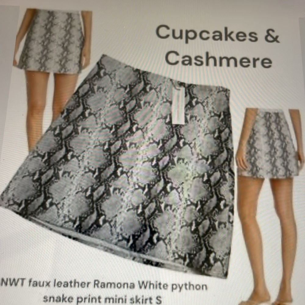 NWT FAUX LEATHER SNAKE PRINT MINI SKIRT